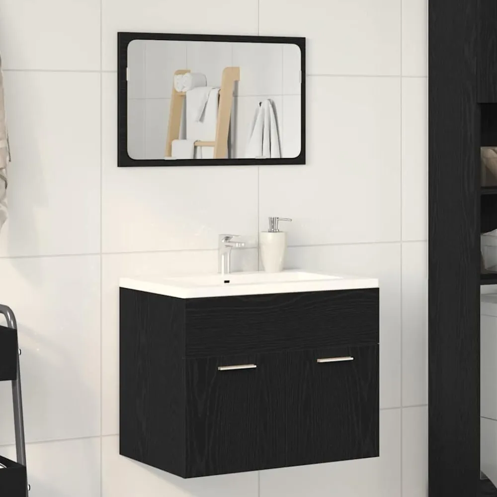 Ensembles De Meubles-vidaXL Ensemble de meubles salle de bain 2 pcs chêne noir Chêne noir