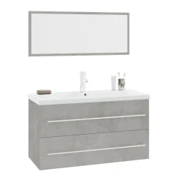 Ensembles De Meubles-vidaXL Ensemble de meubles de salle de bain 3 pcs Gris béton