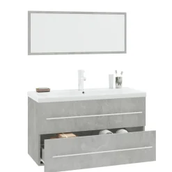 Ensembles De Meubles-vidaXL Ensemble de meubles de salle de bain 3 pcs Gris béton