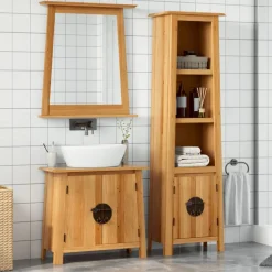 Ensembles De Meubles-vidaXL Ensemble de meubles de salle de bain 2 pcs bois de pin massif