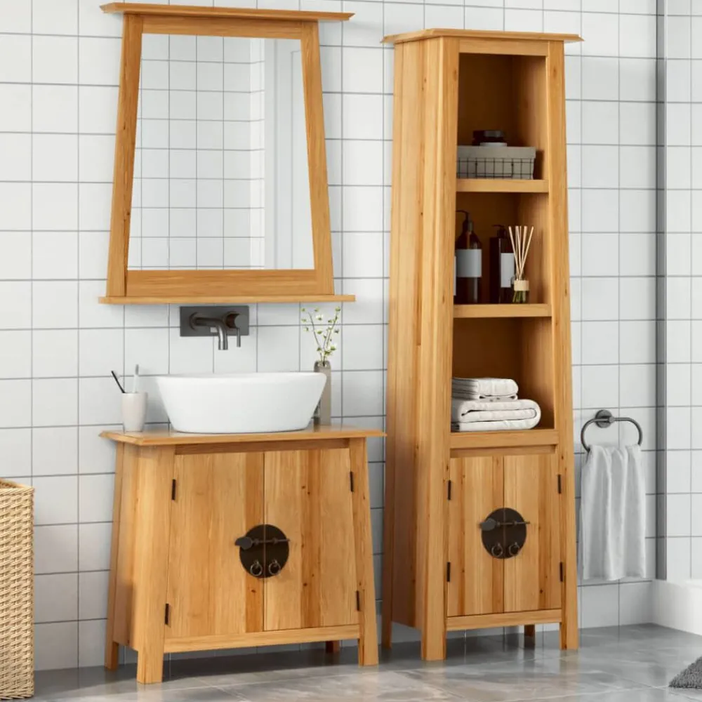 Ensembles De Meubles-vidaXL Ensemble de meubles de salle de bain 2 pcs bois de pin massif