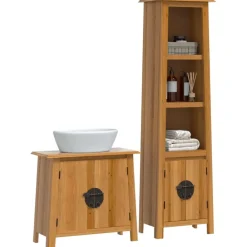 Ensembles De Meubles-vidaXL Ensemble de meubles de salle de bain 2 pcs bois de pin massif
