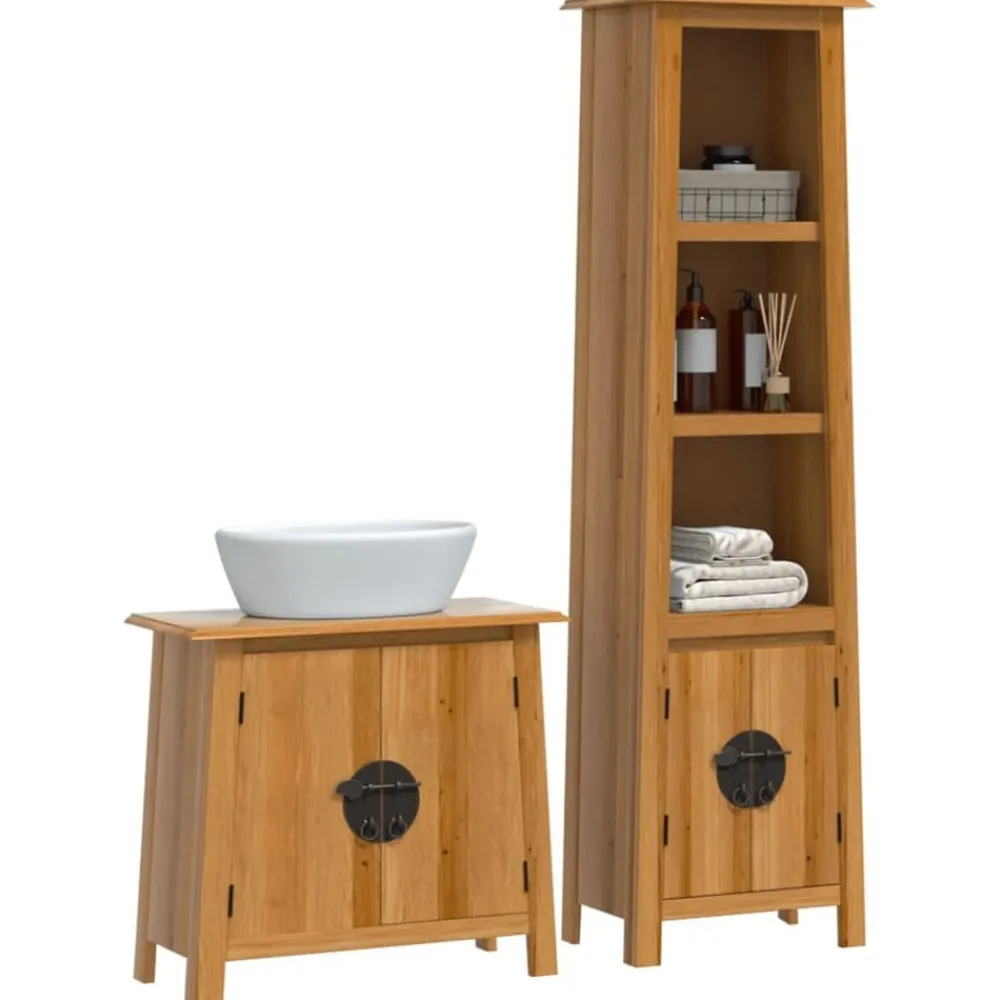 Ensembles De Meubles-vidaXL Ensemble de meubles de salle de bain 2 pcs bois de pin massif