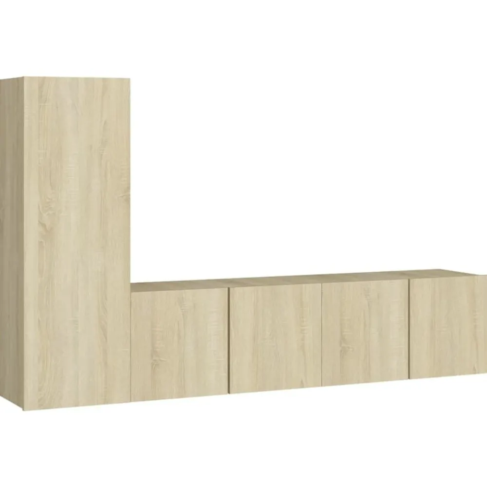 Meubles Tv-vidaXL Ensemble de meubles TV 3 pcs Chêne sonoma Bois d'ingénierie Chêne sonoma