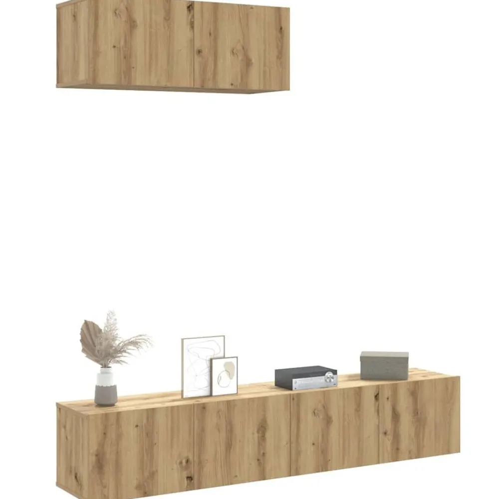 Meubles Tv-vidaXL Ensemble de meuble TV mural 3 pcs chêne artisanal chêne artisanal