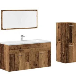 Ensembles De Meubles-vidaXL Ensemble de meubles salle de bain 3 pcs bois d'ingénierie Bois ancien