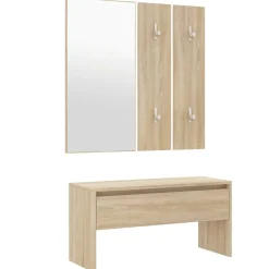 Bancs-vidaXL Ensemble de meubles de couloir Chêne Sonoma Bois d'ingénierie Chêne sonoma