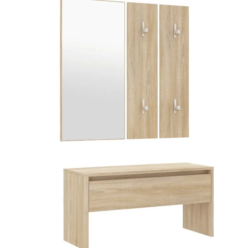 Bancs-vidaXL Ensemble de meubles de couloir Chêne Sonoma Bois d'ingénierie Chêne sonoma