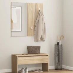 Bancs-vidaXL Ensemble de meubles de couloir Chêne Sonoma Bois d'ingénierie Ch&ecirc;ne sonoma