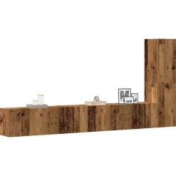 Meubles Tv-vidaXL Ensemble de meuble TV mural 3 pcs vieux bois bois d'ingénierie Bois ancien