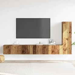 Meubles Tv-vidaXL Ensemble de meuble TV mural 3 pcs vieux bois bois d'ingénierie Bois ancien