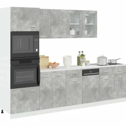 Armoires & Meubles De Rangement-vidaXL Ensemble de meubles de cuisine 7 pièces Lyon en bois d'ingénierie gris béton