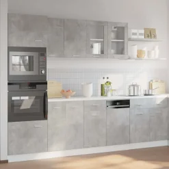Armoires & Meubles De Rangement-vidaXL Ensemble de meubles de cuisine 7 pièces Lyon en bois d'ingénierie gris béton