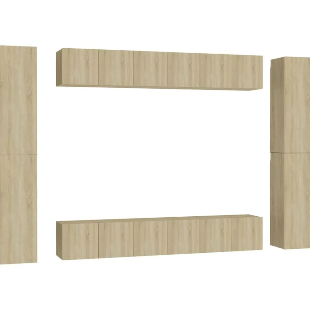 vidaXL Ensemble de meubles TV 10 pcs Chêne sonoma Bois d'ingénierie