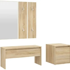 Bancs-vidaXL Ensemble de meubles de couloir Chêne sonoma Bois d'ingénierie Chêne sonoma