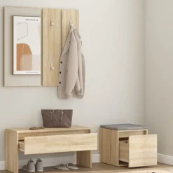 Bancs-vidaXL Ensemble de meubles de couloir Chêne sonoma Bois d'ingénierie Chêne sonoma