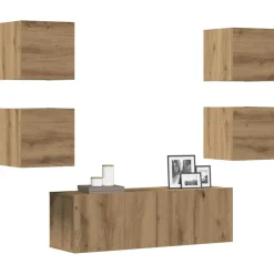 Meubles Tv-vidaXL Ensemble de meuble TV mural 5 pcs chêne artisanal ch&ecirc;ne artisanal
