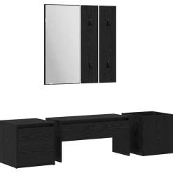 Bancs-vidaXL Ensemble de meubles d'entrée 6 pcs Bois d'ingénierie Chêne noir