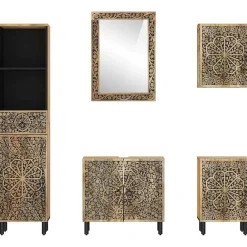 Ensembles De Meubles-vidaXL Ensemble de meubles de salle de bain 5 pcs bois manguier massif