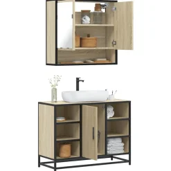 Ensembles De Meubles-vidaXL Ensemble de meubles de salle de bain 2 pcs chêne sonoma Ch&ecirc;ne sonoma