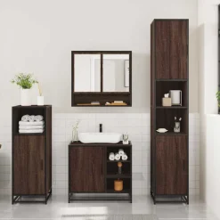 vidaXL Ensemble de meubles de salle de bain 3 pcs Chêne marron