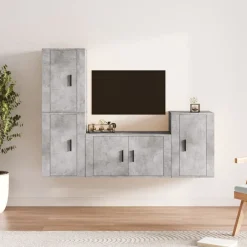 Meubles Tv-vidaXL Ensemble de meubles TV 4 pcs Bois d'ingénierie Gris béton