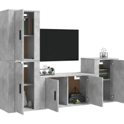 Meubles Tv-vidaXL Ensemble de meubles TV 4 pcs Bois d'ingénierie Gris béton