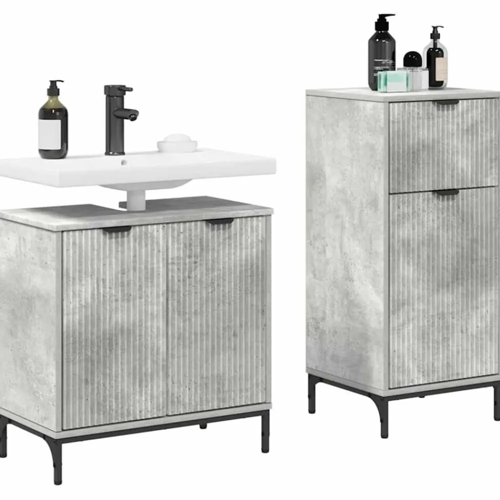 vidaXL Ensemble de mobilier de salle de bain 2 pcs