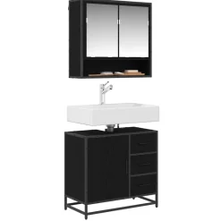 Ensembles De Meubles-vidaXL Ensemble de mobilier de salle de bain 2 pcs Chêne noir Chêne noir