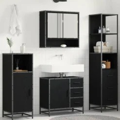 Ensembles De Meubles-vidaXL Ensemble de mobilier de salle de bain 3 pcs Chêne noir Ch&ecirc;ne noir