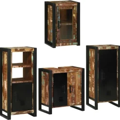 Ensembles De Meubles-vidaXL Ensemble de mobilier de salle de bain 4 pcs Bois massif recyclé