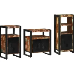 vidaXL Ensemble de mobilier de salle de bain 3 pcs Bois Recyclé Solide