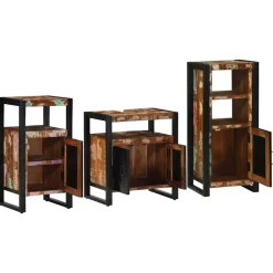 vidaXL Ensemble de mobilier de salle de bain 3 pcs Bois Recyclé Solide