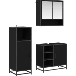 vidaXL Ensemble de mobilier de salle de bain 3 pcs Chêne noir