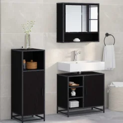 vidaXL Ensemble de mobilier de salle de bain 3 pcs Chêne noir