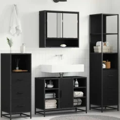 Ensembles De Meubles-vidaXL Ensemble de mobilier de salle de bain 3 pcs Chêne noir Ch&ecirc;ne noir