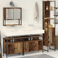 Ensembles De Meubles-vidaXL Ensemble de mobilier de salle de bain 4 pcs Bois ancien