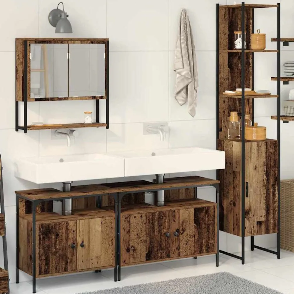 Ensembles De Meubles-vidaXL Ensemble de mobilier de salle de bain 4 pcs Bois ancien