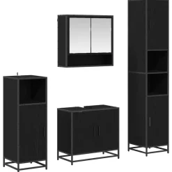 Ensembles De Meubles-vidaXL Ensemble de mobilier de salle de bain 4 pcs Chêne noir Chêne noir