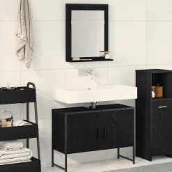 vidaXL Ensemble de mobilier de salle de bain Montage mural 2 pcs Noir