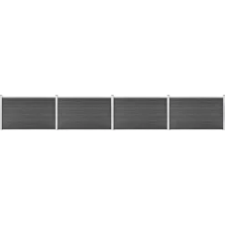 Clôtures & Barrières-vidaXL Ensemble de panneau de clôture WPC 699x105 cm Noir