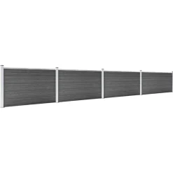 Clôtures & Barrières-vidaXL Ensemble de panneau de clôture WPC 699x105 cm Noir