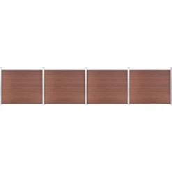 Clôtures & Barrières-vidaXL Ensemble de panneau de clôture WPC 699x146 cm Marron