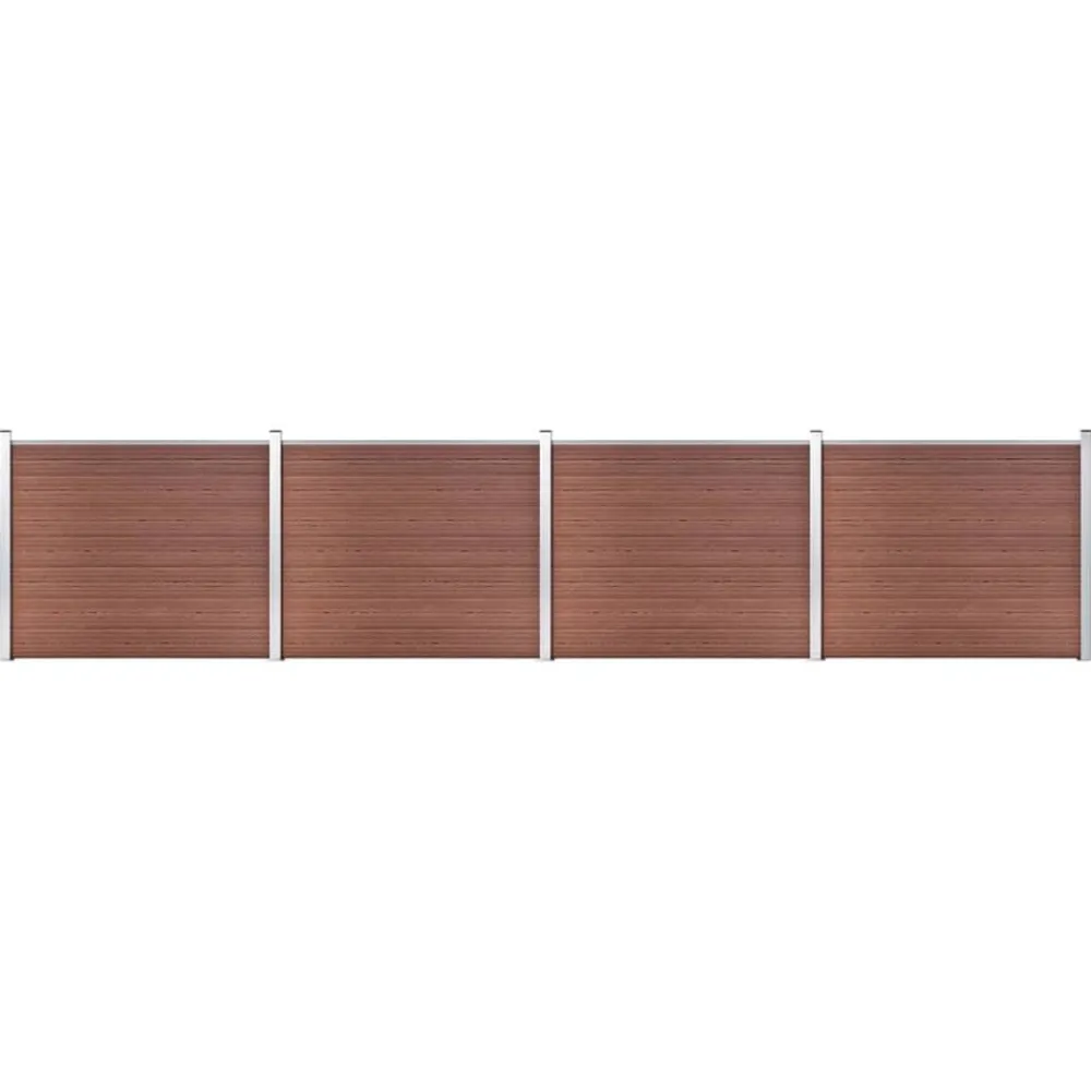 Clôtures & Barrières-vidaXL Ensemble de panneau de clôture WPC 699x146 cm Marron