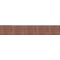 Clôtures & Barrières-vidaXL Ensemble de panneau de clôture WPC 872x146 cm Marron