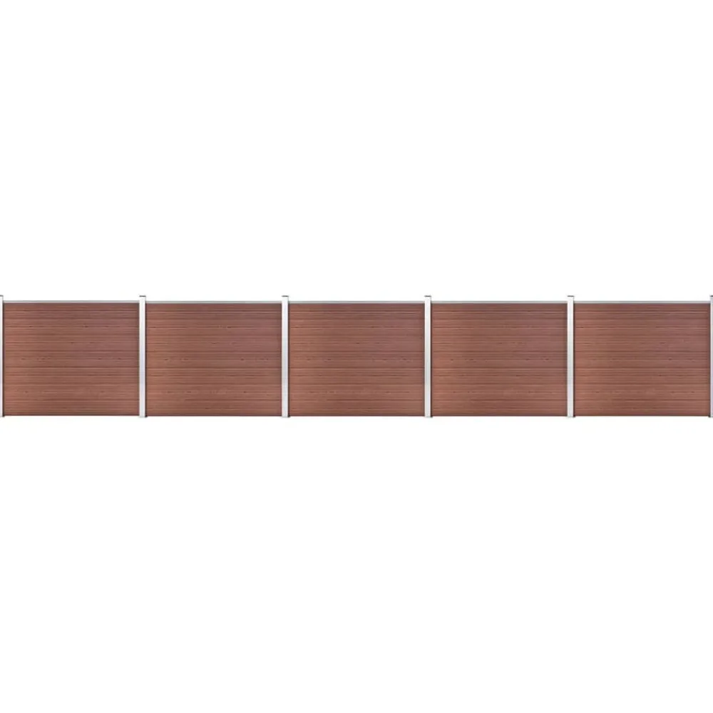Clôtures & Barrières-vidaXL Ensemble de panneau de clôture WPC 872x146 cm Marron