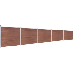 Clôtures & Barrières-vidaXL Ensemble de panneau de clôture WPC 872x146 cm Marron