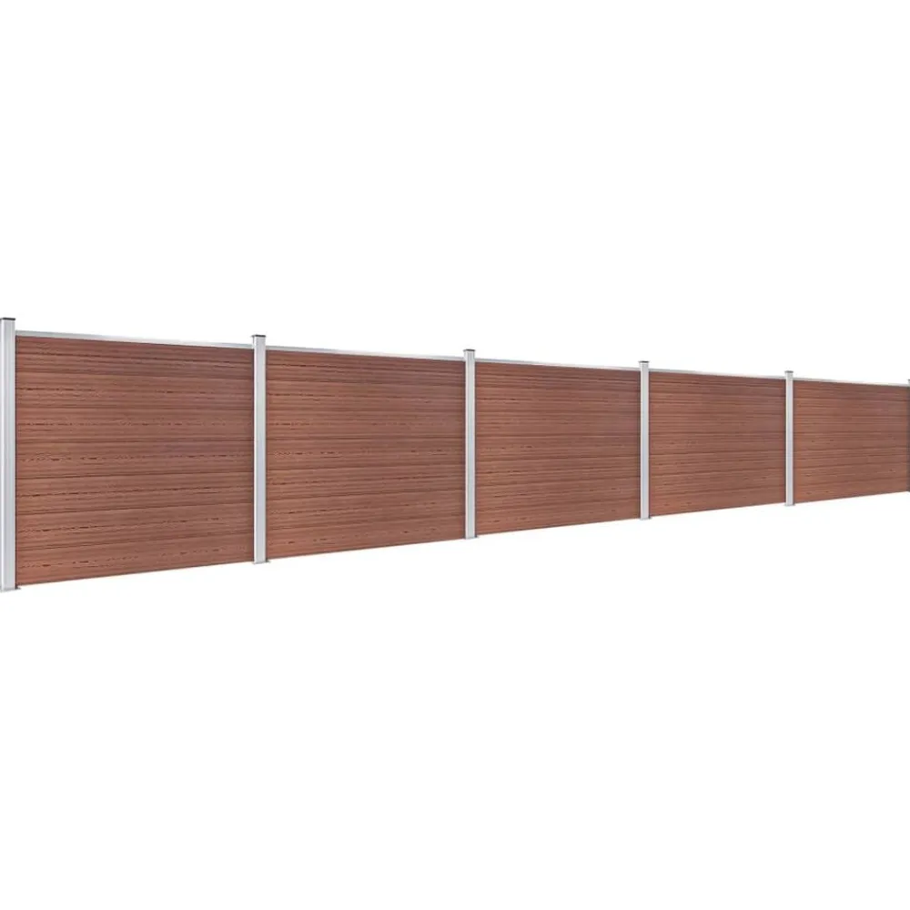 Clôtures & Barrières-vidaXL Ensemble de panneau de clôture WPC 872x146 cm Marron