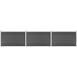 Clôtures & Barrières-vidaXL Ensemble de panneau de clôture WPC 526x105 cm Noir