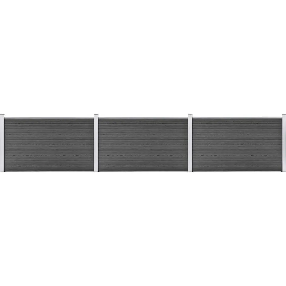 Clôtures & Barrières-vidaXL Ensemble de panneau de clôture WPC 526x105 cm Noir